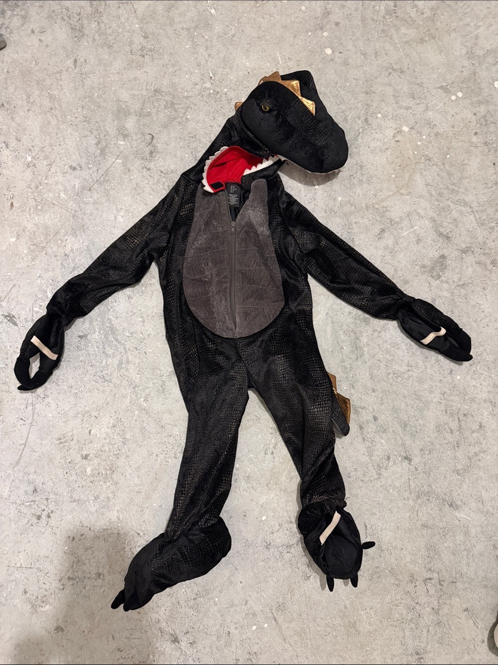 Kids Black Dinosaur Costume with Hood